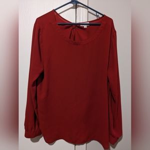Red long sleeve blouse